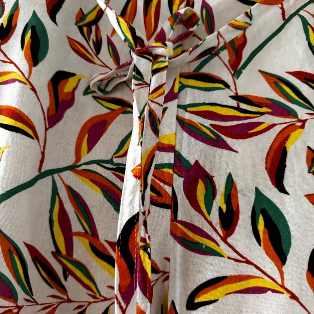 Calligraphie Leaf Print wiWooden Beads Pants - Picture 12 of 12